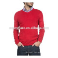 Red Long Sleeves Men's Fit Cashmere Sweater